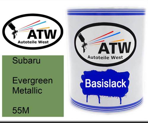 Subaru, Evergreen Metallic, 55M: 1L Lackdose, von ATW Autoteile West.